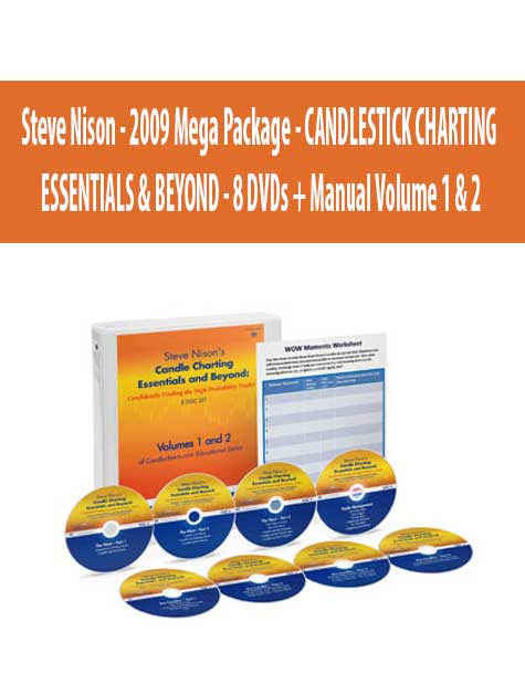 Steve Nison - 2009 Mega Package - CANDLESTICK CHARTING ESSENTIALS & BEYOND - 8 DVDs + Manual Volume 1 & 2